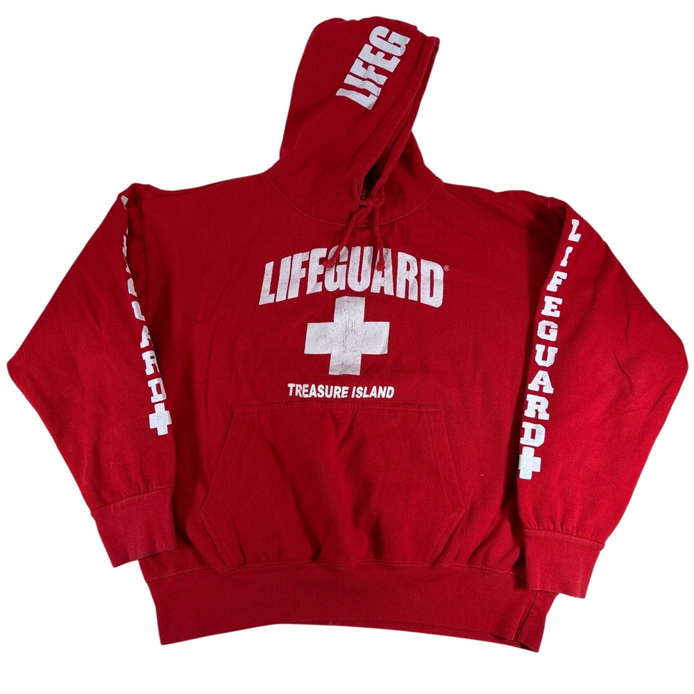 Official Licensed Lifeguard Treasure Island Red Hoodie Sweatshirt‎ XL Unisex